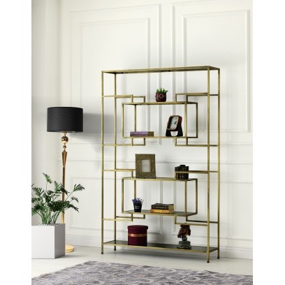 Nobel Glass Shelf ( Mat Gold )